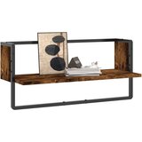  Zidna polica s prečkom dimljena boja hrasta 65x25x30 cm | shoptok.hr