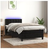  Box spring postelja z vzmetnico LED črna 90x200 cm žamet | Shoptok.si