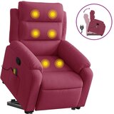 vidaXL Električni masažni naslonjač na podizanje boja vina baršun | shoptok.hr