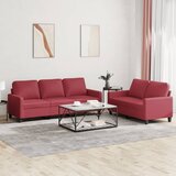  2-dijelni set sofa s jastucima boja vina od umjetne kože | shoptok.hr