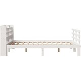 vidaXL Posteljni okvir z vzglavjem brez vzmetnice bel 160x200 cm | Shoptok.si
