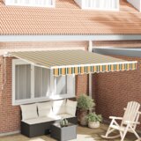 vidaXL Ručno uvlačiva tenda Zelena i Žuta 350x250 cm | shoptok.hr