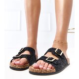  Black glitter slides on a cork sole Flotila | shoptok.hr