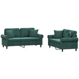 vidaXL 2-dijelni set sofa s jastucima tamnozeleni baršunasti Cijene