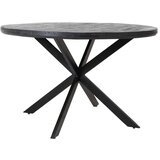 Light & Living Crni okrugli blagovaonski stol s pločom stola od bagrema ø 140 cm Yellov – Cijene