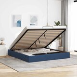 Maison Chic Otomanski Posteljni okvir - Dvoposteljna postelja - Zakonska postelja brez vzmetnice modro 200x200 cm blago-J495, (21767455) | Shoptok.si