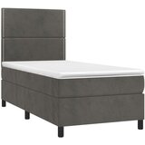  Krevet box spring s madracem LED tamnosivi 90x200 cm baršun | shoptok.hr