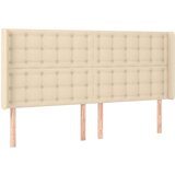  Vzglavje z ušesi krem 183x16x118/128 cm blago | Shoptok.si