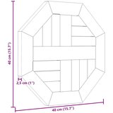 Stolna ploča 40 x 40 x 2,5 cm osmerokutna od masivne tikovine | shoptok.hr