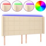 Maison Chic led posteljno vzglavje - vzglavna omarica - nočna omarica krem 203x16x118/128 cm blago, (21706698) | Shoptok.si