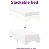  Okvir kreveta bez madraca slaganje bijeli 75x190 cm puno drvo | shoptok.hr