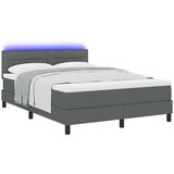 vidaXL Box Spring postelja z vzmetnico in LED temno siva 140x200 cm tkanina | Shoptok.si