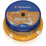  DVD-R, VERBATIM,4,7 GB,16X, spindle 25 kom,MATT SILVER | Eponuda.ba