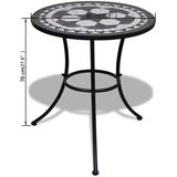 Bistro 3-dijelni bistro set s keramičkim pločicama crno-bijeli | shoptok.hr