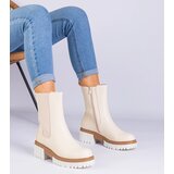 Gemre Beige ankle boots made of eco-leather Tantala | Shoptok.si