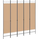  5-Panelni Pregrađivač Bež 200 x 200 cm Tkanina | shoptok.hr