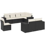 Maison Chic Seti vrtnega pohištva - Vrtna garnitura - Vrtni pohištvo set 8-delna z blazinami črn poli ratan, (21798902) | Shoptok.si