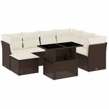 8-dijelni set vrtnih sofa s jastucima smeđi od poliratana | shoptok.hr