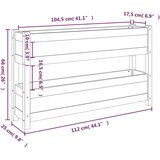 vidaXL visoka greda siva 112x25x66 cm trdna borovina | Shoptok.si
