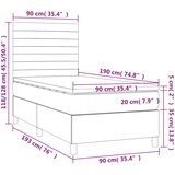  Box spring krevet s madracem svjetlosivi 90x190 cm od tkanine | shoptok.hr