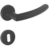 Lienbacher Garnitura za sobna vrata Cuba Black Line (Nerjavno jeklo, Oblika kljuke: Ravno, Črna, Ključ z razgibano brado) | Shoptok.si