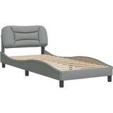  Okvir za krevet s uzglavljem svjetlosivi 90x190 cm od tkanine | shoptok.hr