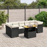 vidaXL 8-dijelni set vrtnih sofa od poliratana s jastucima crni | shoptok.hr