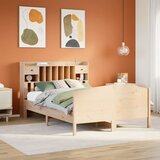 vidaXL Knjižna postelja brez vzmetnice 140x190 cm trdna borovina Cene