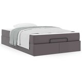  Posteljni okvir z vzmetnico Siva 120 x 200 cm Umetna koža | Shoptok.si