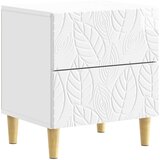 vidaXL Nočna omarica Bela visok sijaj 43 x 34,5 x 48 cm Inženirski les, (5000247371) | Shoptok.si