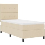  Kremna postelja s pomičnim dnom in vzmetnico 80x200 cm Tkanina, (22083601) | Shoptok.si