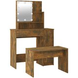  Set toaletnog stolića LED boja hrasta od konstruiranog drva Smeđa 86.5 x 35 x 136 cm | shoptok.hr