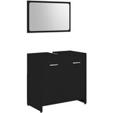 The Living Store Komplet pohištva za kopalnico črn inženirski les - Komplet Kopalniškega Pohištva, (21494207) | Shoptok.si