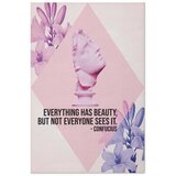  Plakat - Confucius on Beauty - a bust in pink with flowers and a quote 40x60 Bez okvira | shoptok.hr