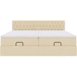  Otomanski okvir kreveta s madracima krem 160x200cm od tkanine | shoptok.hr