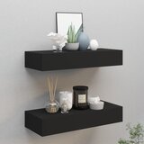 vidaXL Zidne police s ladicama 2 kom crne 60 x 23,5 x 10 cm MDF Cijene