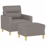  Fotelja s tabureom smeđesiva 60 cm od tkanine | shoptok.hr