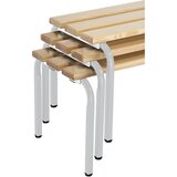 Sypro garderobna klop, za nalaganje, letve iz borovega lesa, dolžina 1500 mm, svetlo sivo ogrodje | Shoptok.si