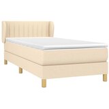  Krevet s oprugama i madracem krem 100 x 200 cm od tkanine | shoptok.hr