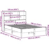  Krevet s regalom z knjige bez madraca bijeli 120x190cm borovina | shoptok.hr