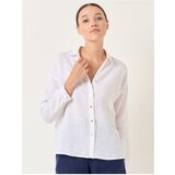 Jimmy Key White Long Sleeve Woven Linen Shirt Cene