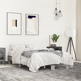 vidaXL Posteljni okvir siva sonoma 120x200 cm inž. les in kovina Cene