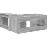  Krevet za djecu s visokim okvirom i stolom 2 kom. Siva Sonoma 80 x 160 cm | shoptok.hr
