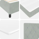 Box Spring Krevet s Madracem Svjetlosiva 100x200 cm Baršun | shoptok.hr