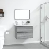 2-dijelni set kupaonskog namještaja siva boja hrasta drveni