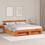  Konstrukcija postelje z vzglavjem Voskast rjav 180 x 200 cm, (5000125771) | Shoptok.si
