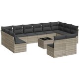 Maison Chic Seti vrtnega pohištva - Vrtna garnitura - Vrtni pohištvo set 13-delna z blazinami siv poli ratan, (21810367) | Shoptok.si