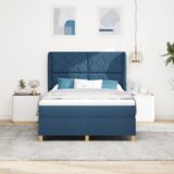  Krevet s uzglavljem i madracem - Plava - 140x200 cm - Tkanina | shoptok.hr