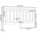  Uzglavlje za krevet sivo 186 x 4 x 100 cm od masivne borovine | shoptok.hr