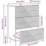  Ormar s ladicama Bijela 66 x 34,5 x 89,5 cm Konstruirano drvo | shoptok.hr